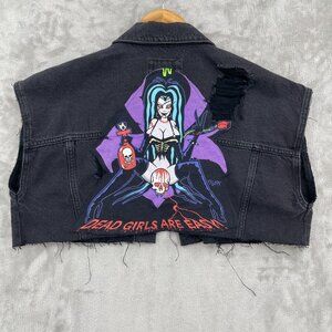 Custom Unisex L Dead Girls Are Easy The 69 Eyes Distressed Cut Off Jean Vest